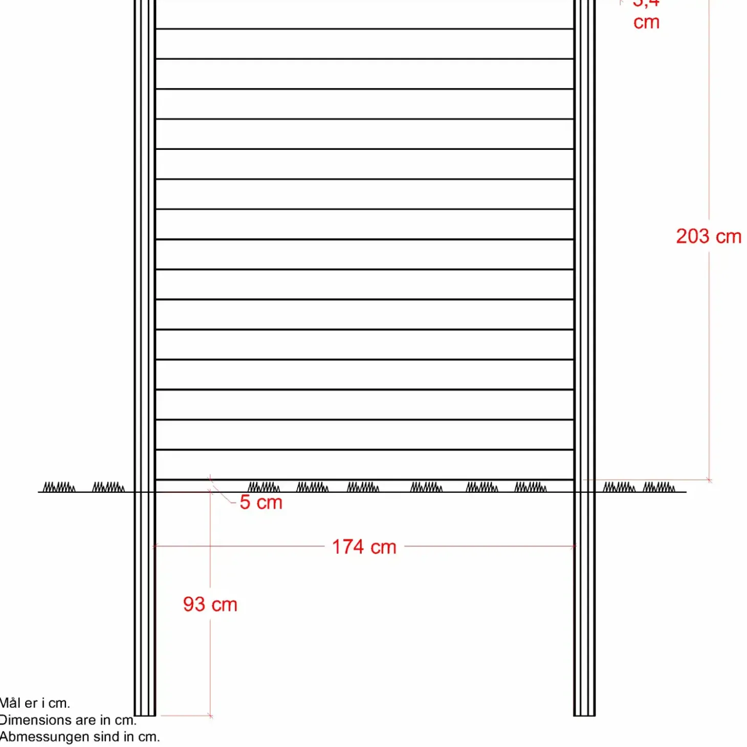 PLUS Klink Profilhegn 174×203 cm