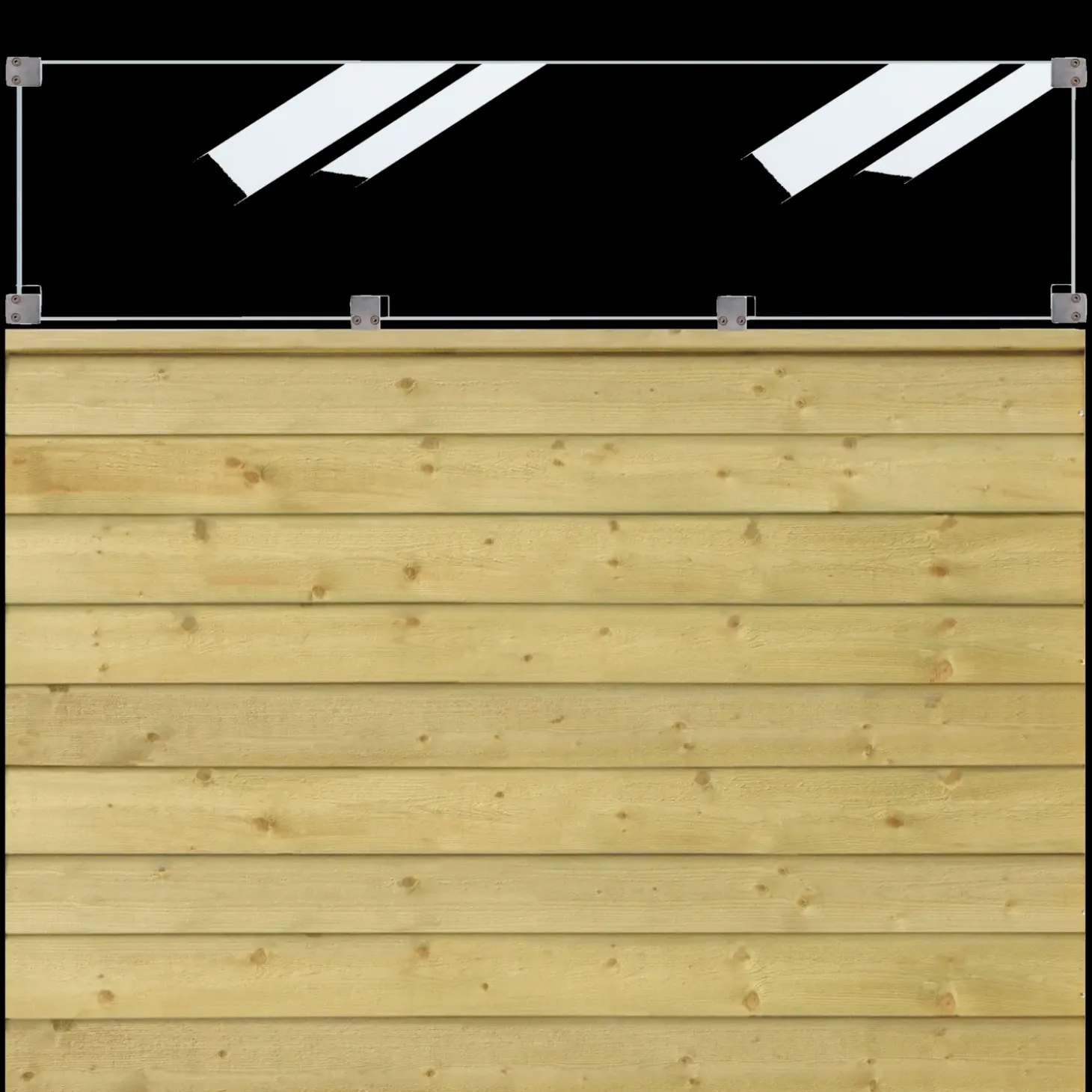 Plus Klink profilhegn m/glas 174x125 cm trykimprægneret