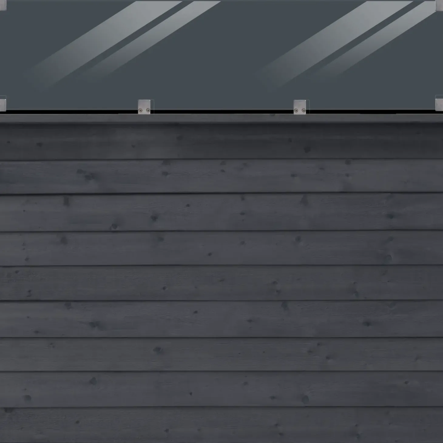 Plus Klink profilhegn m/glas 174x125 cm sort