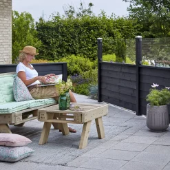 Plus Klink profilhegn m/glas 174x125 cm sort