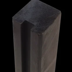 PLUS Krydsskåret Profilstolpe m/1 spor 9×9×188 cm Sort