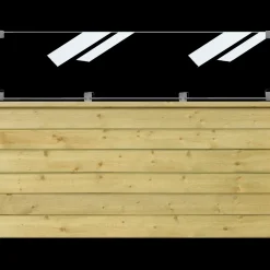 Plus krydsskåret profilstolpe hjørne m/2 spor 90x90 mm længde 268 cm trykimprægneret