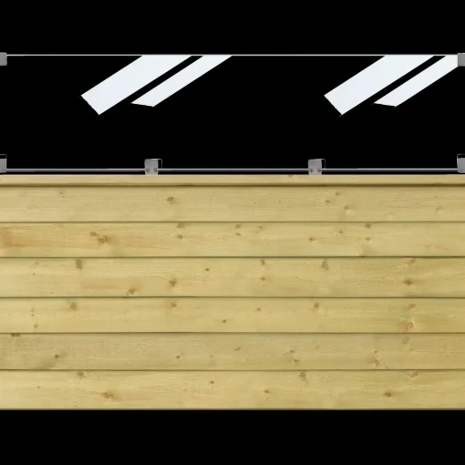 Plus krydsskåret profilstolpe hjørne m/2 spor 90x90 mm længde 268 cm trykimprægneret