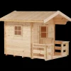 PLUS Legehus 134×134 cm + 58 cm terrasse ubehandlet inkl. tagpap