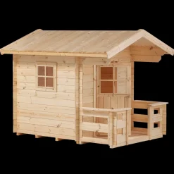 Plus legehus ubehandlet med terrasse - 162x198x153 cm