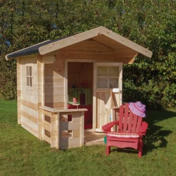 Plus legehus ubehandlet med terrasse - 162x198x153 cm
