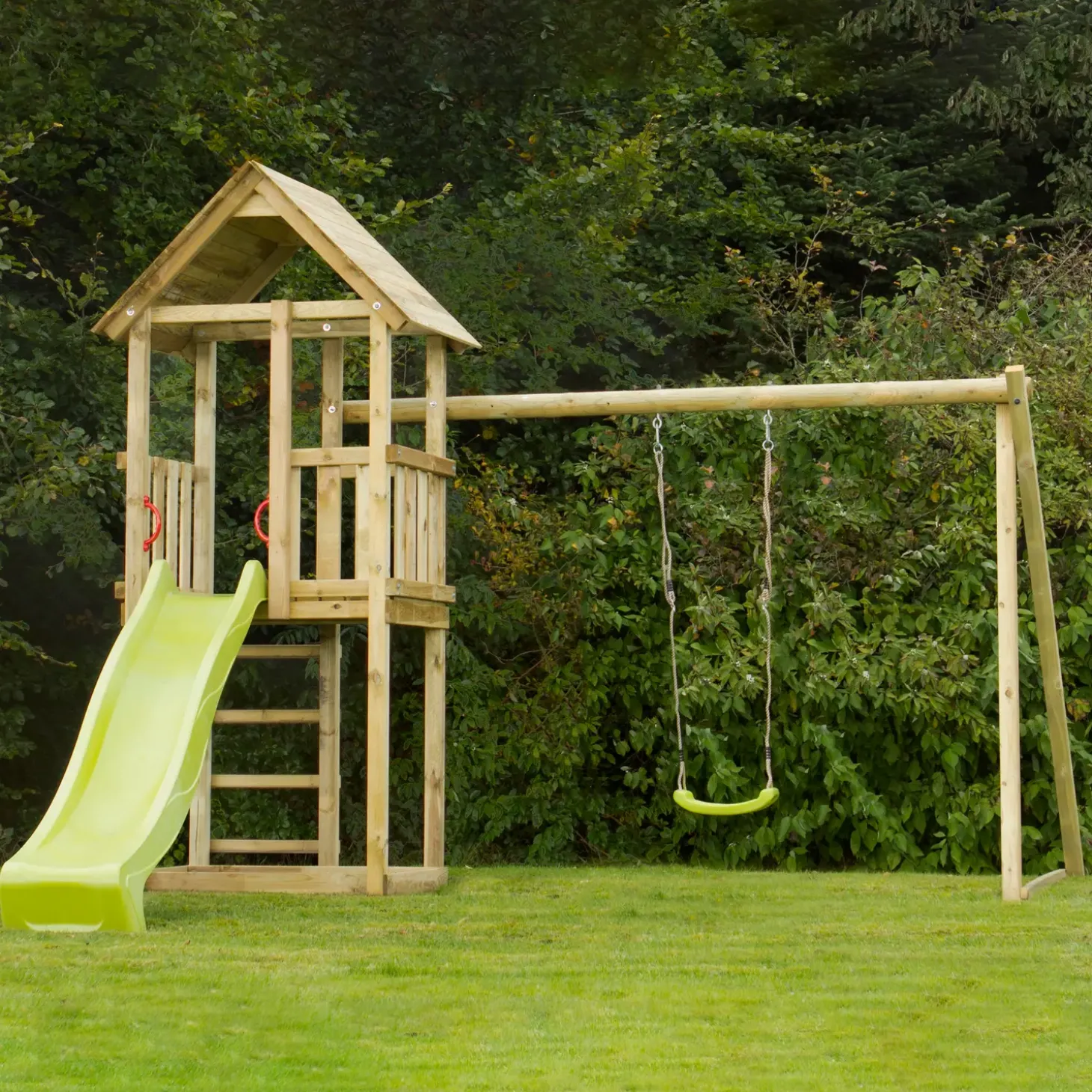 Plus legetårn m/rutsjebane og gyngestativ inkl. gyngesæde