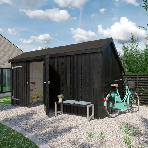 Plus Multi havehus 10,5 m² 2 moduler med dobbeltdør og lukket front