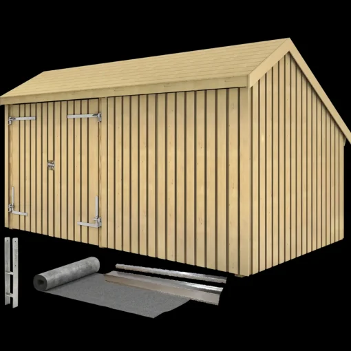 Plus Multi havehus 10,5 m² 2 moduler med dobbeltdør og lukket front