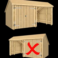 Plus Multi havehus 10,5 m² 2 moduler med dobbeltdør og åben front