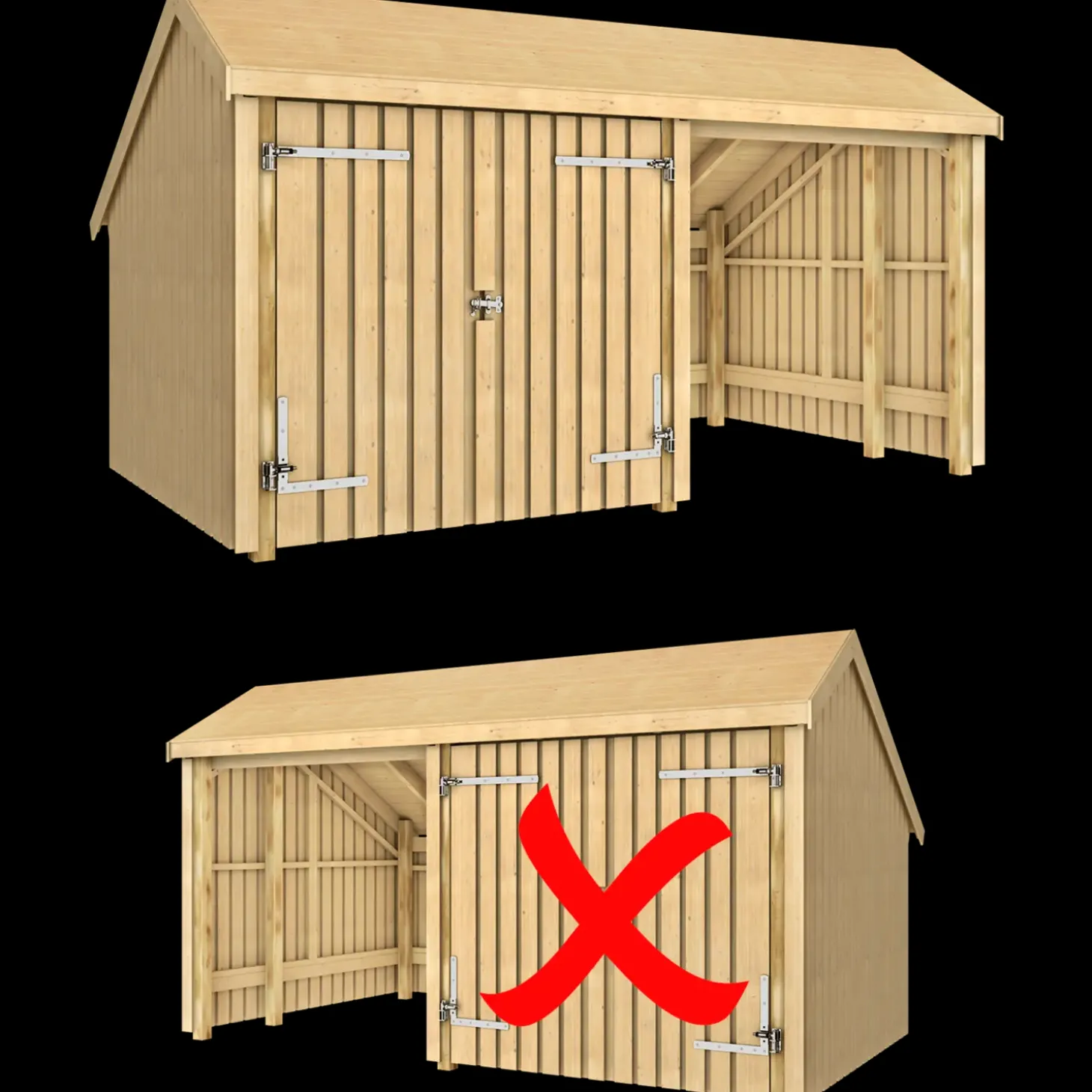 Plus Multi havehus 10,5 m² 2 moduler med dobbeltdør og åben front