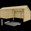 Plus Multi havehus 15,5 m² 3 moduler med dobbeltdør og åbent front