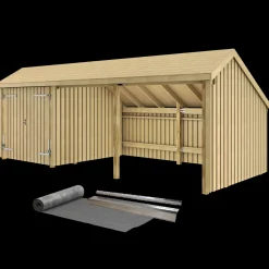 Plus Multi havehus 15,5 m² 3 moduler med dobbeltdør og åbent front