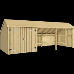 Plus Multi havehus 15,5 m² 3 moduler med dobbeltdør og åbent front