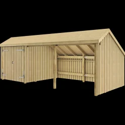 Plus Multi havehus 15,5 m² 3 moduler med dobbeltdør og åbent front