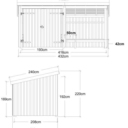 Plus Nordic bålhytte/havehus 9,5 m2 - Type 1A