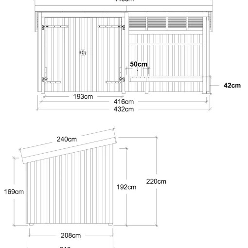 Plus Nordic bålhytte/havehus 9,5 m2 - Type 1A