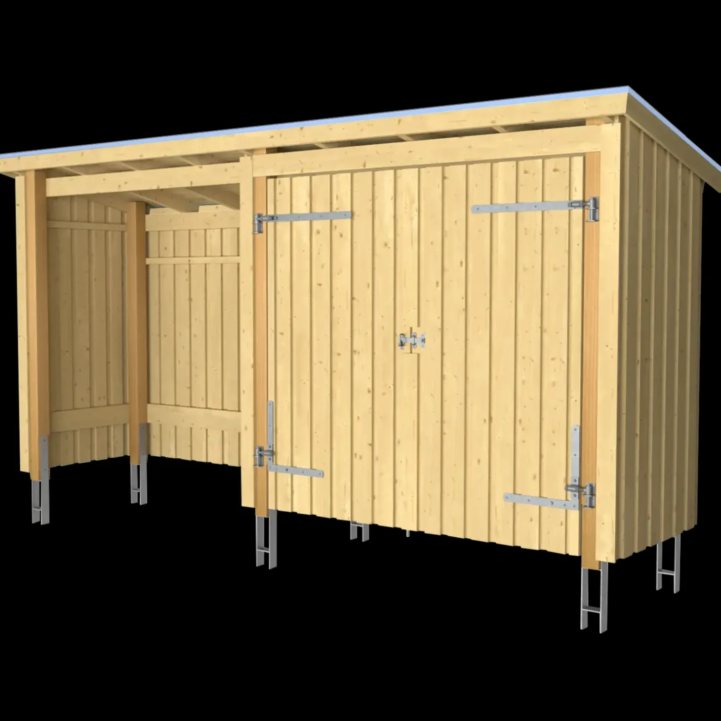 Plus Nordic Multi havehus 4,7 m² 2 moduler med dobbeltdør og åben front