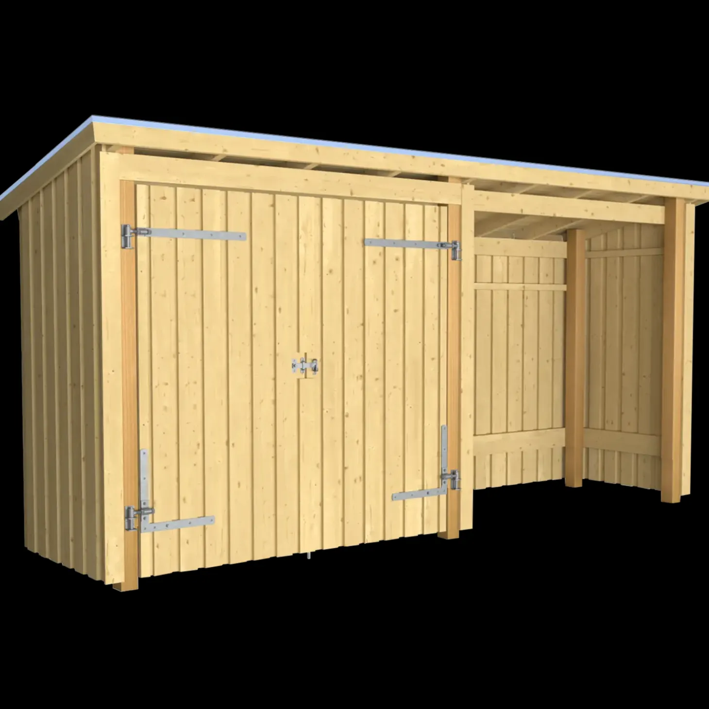 Plus Nordic Multi havehus 4,7 m² 2 moduler med dobbeltdør og åben front