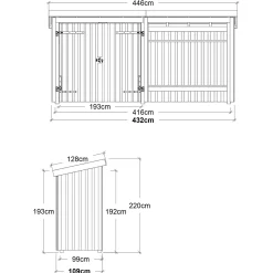 Plus Nordic Multi havehus 4,7 m² 2 moduler med dobbeltdør og åben front