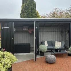 Plus Nordic Multi havehus 4,7 m² 2 moduler med dobbeltdør og åben front