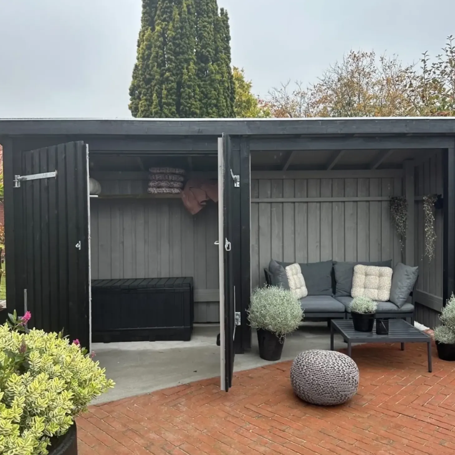 Plus Nordic Multi havehus 4,7 m² 2 moduler med dobbeltdør og åben front