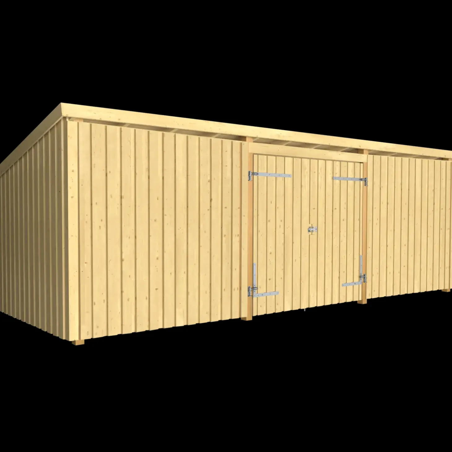 Plus Nordic Multi Havehus 14 m² 3 moduler m/dobbeltdør og lukket front