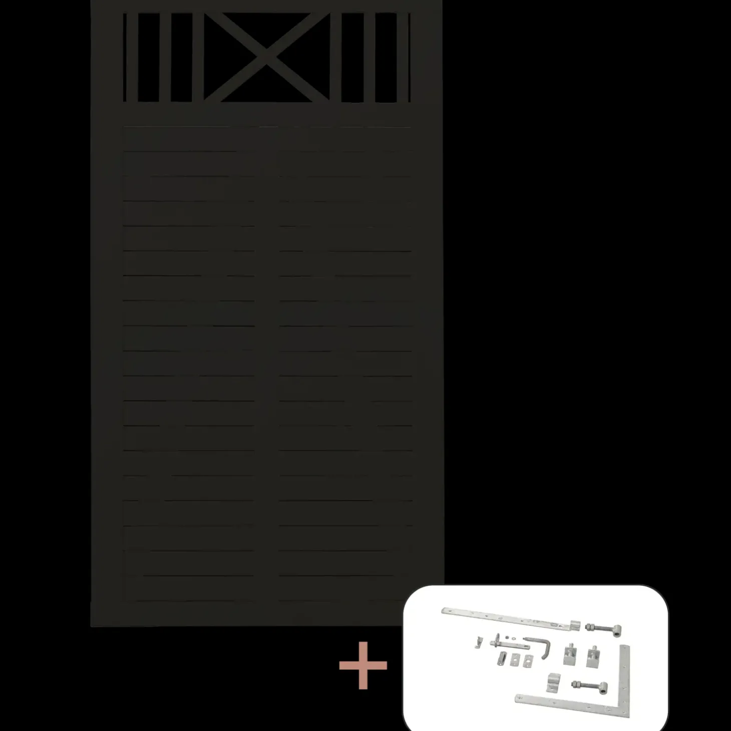 Plus Nostalgi enkeltlåge inkl. beslag 100x95 cm sort