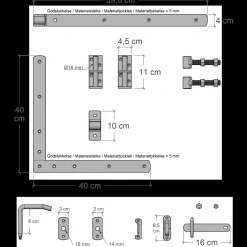 Plus Nostalgi enkeltlåge inkl. beslag 100x95 cm sort