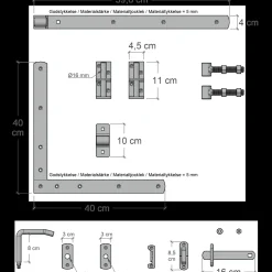 Plus Osaka enkeltlåge inkl. beslag 100x93 cm sort