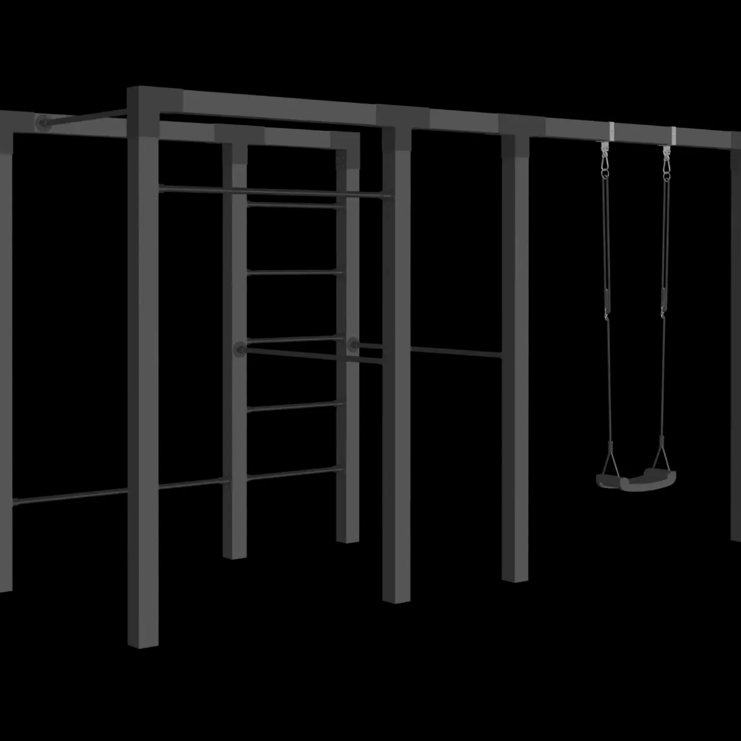 PLUS Outdoor fitness model 3 Sort sort m/sorte beslag