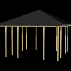 Plus Pavillon 1 åben modul med sort tagdug trykimprægneret