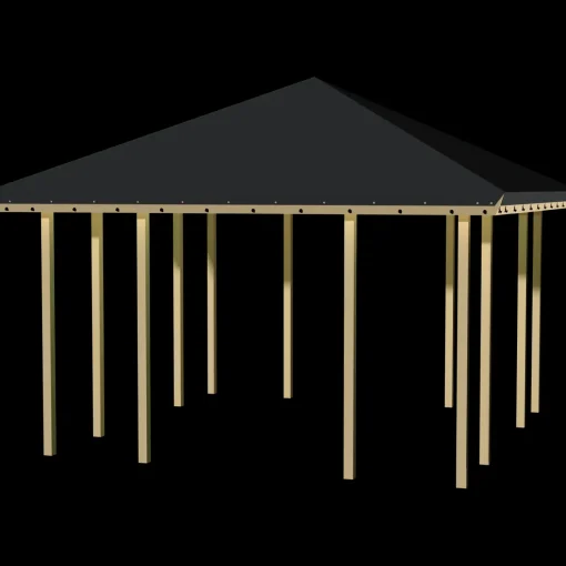 Plus Pavillon 1 åben modul med sort tagdug trykimprægneret