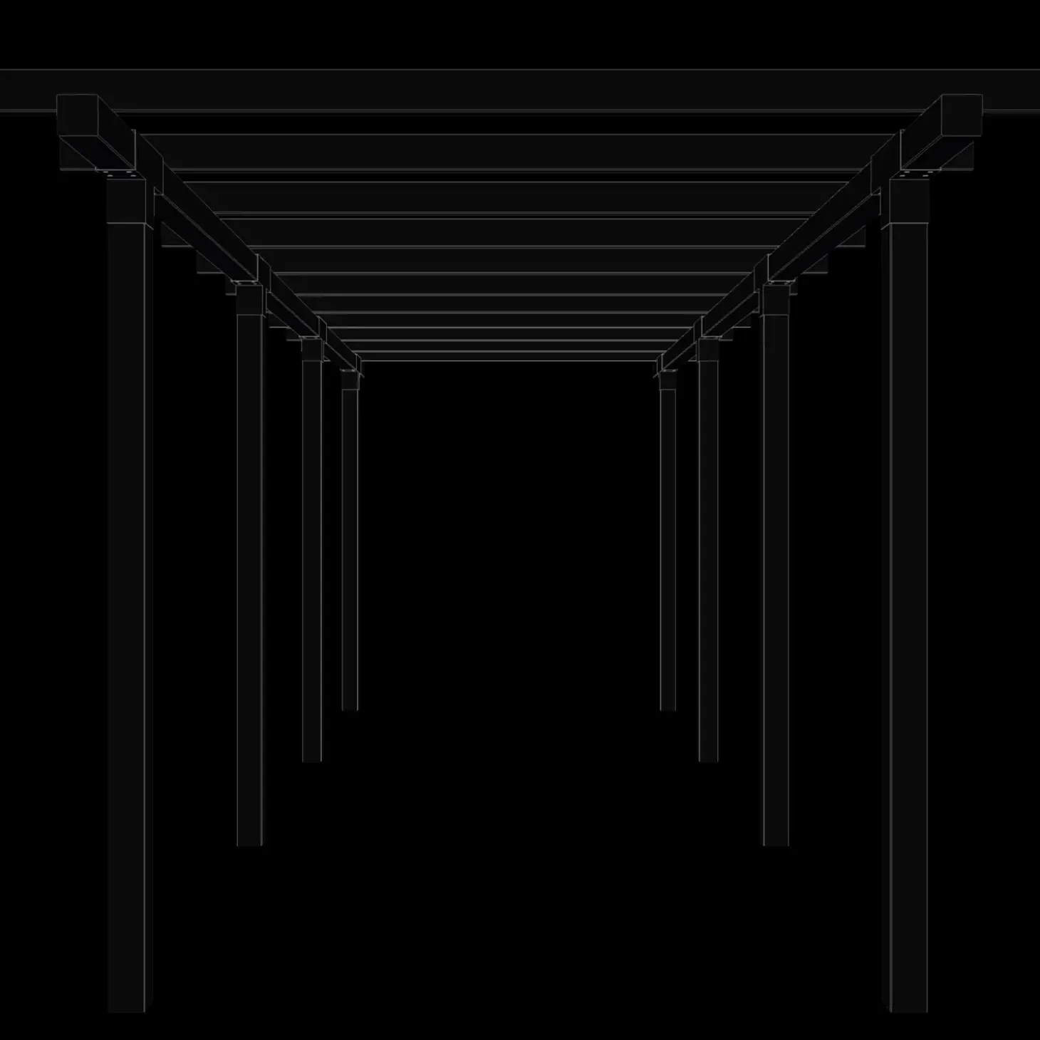 Plus pergola dobbelt 3 moduler sort