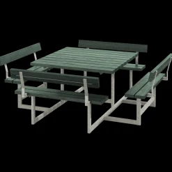 Plus Picnic bord/bænkesæt med 4 ryglæn 224 cm trykimp