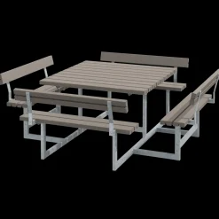 Plus Picnic bord/bænkesæt med 4 ryglæn 224 cm trykimp