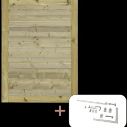 Plus Plank enkeltlåge inkl. beslag 100x163 cm trykimprægneret