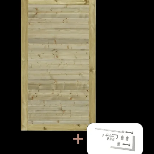Plus Plank enkeltlåge inkl. beslag 100x163 cm trykimprægneret