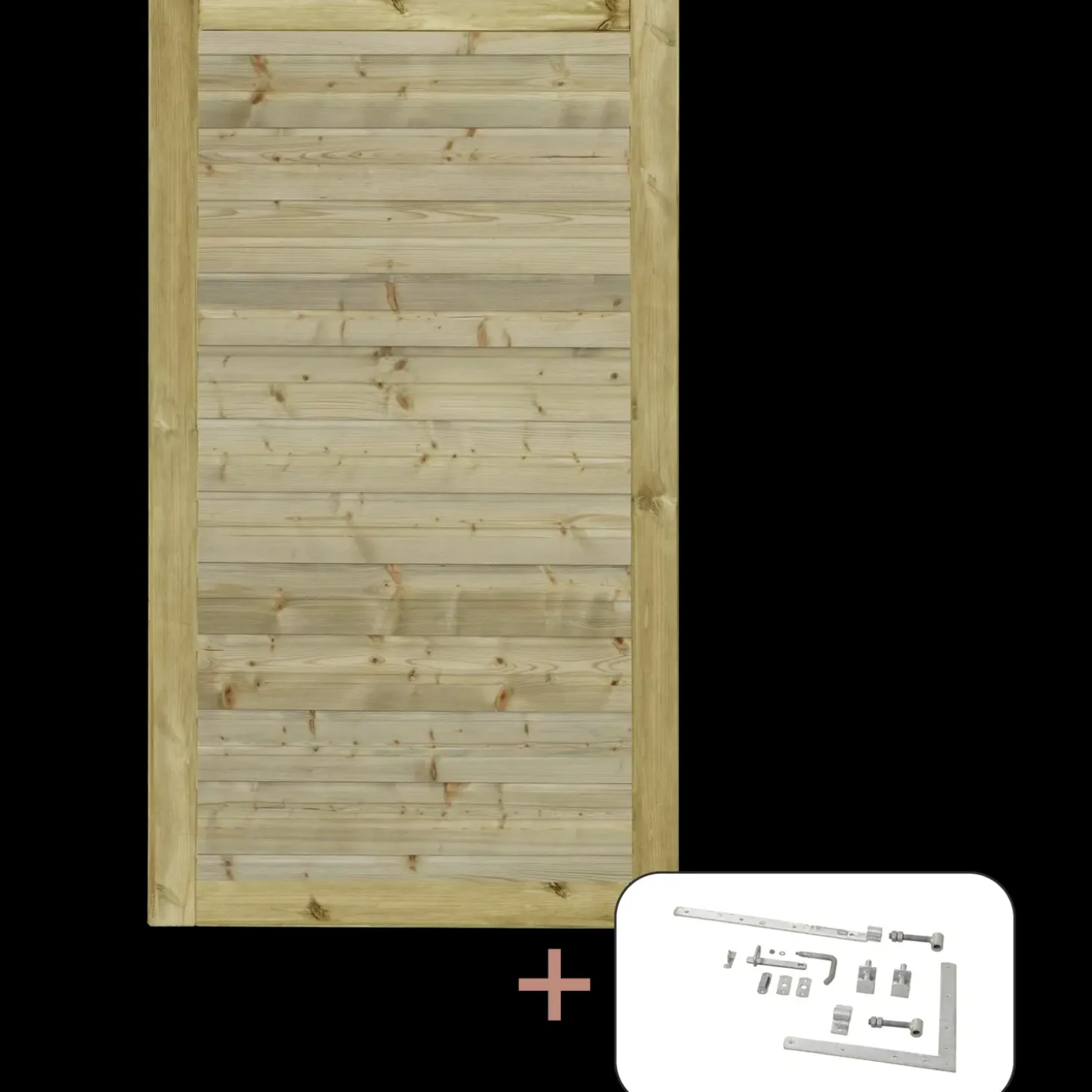 Plus Plank enkeltlåge inkl. beslag 100x163 cm trykimprægneret