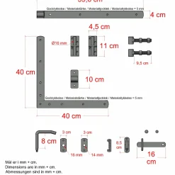 PLUS Plank enkeltlåge inkl. beslag 100×125 cm Sort