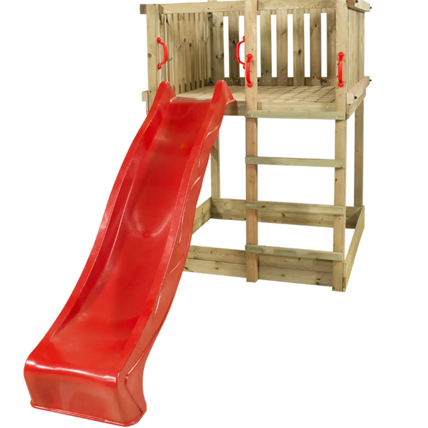 Plus Play legetårn u/tag inkl rød rutsjebane trykimprægneret