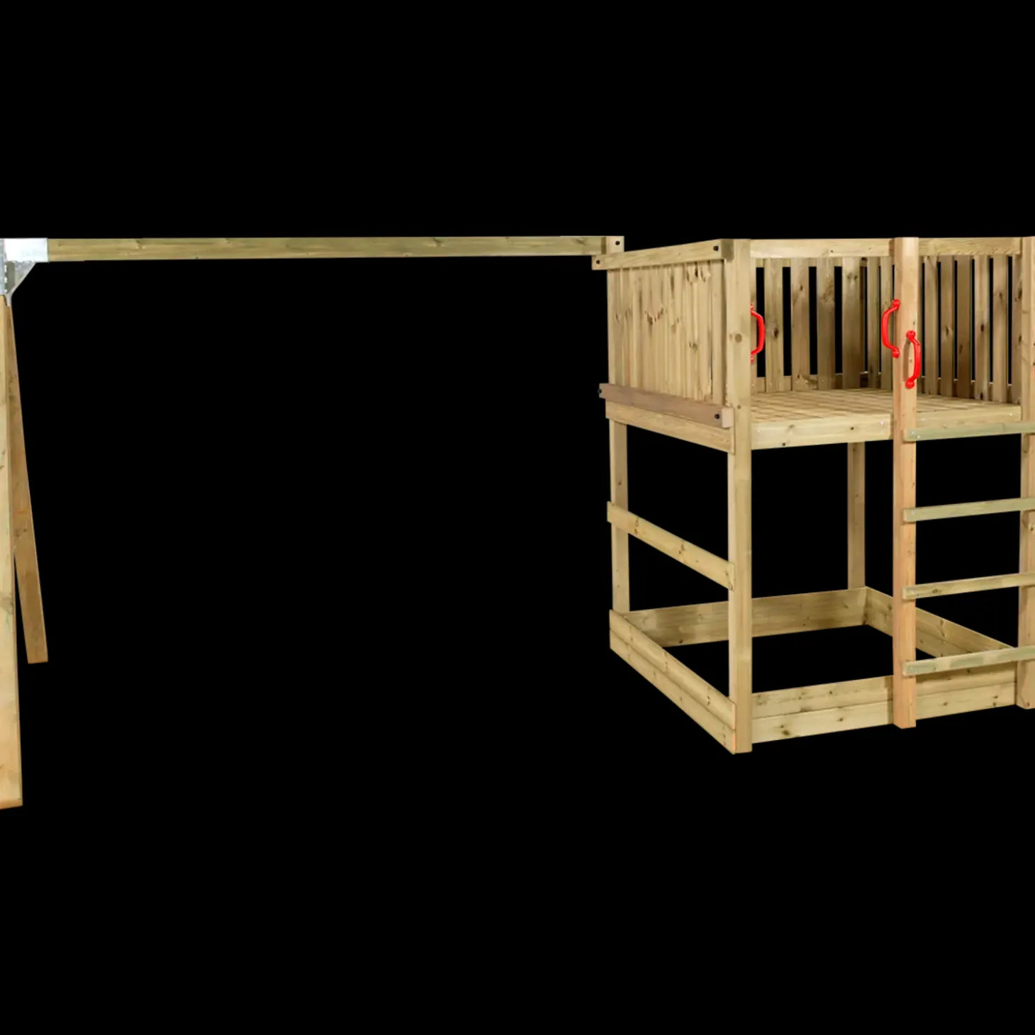 Plus Play legetårn u/tag og rutsjebane Inkl. gyngestativ trykimprægneret (basismodel)