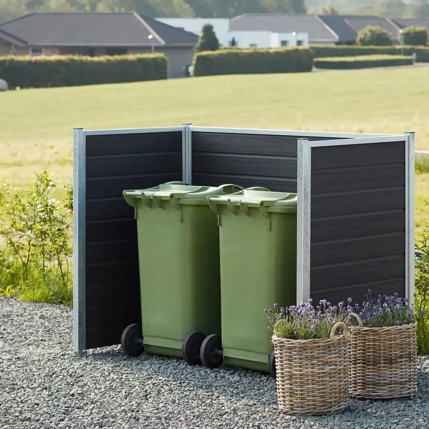 PLUS Renovationsskjul Artura m/stålstolper til nedstøbning