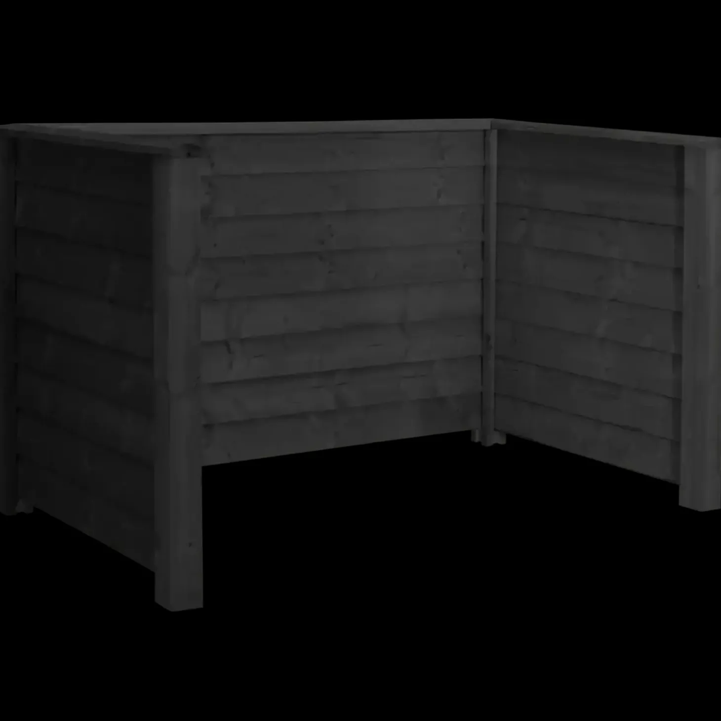 PLUS Renovationsskjul Klink Profil sort m/træstolper til nedgravning Sort