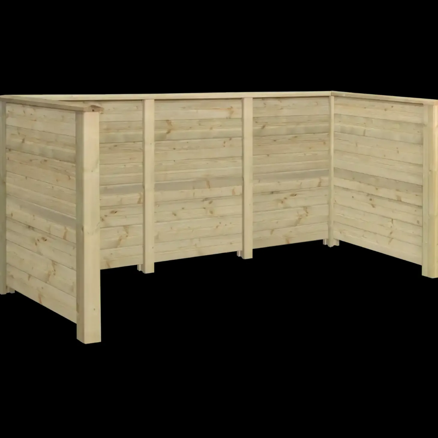 PLUS Renovationsskjul Plank Profil trykimprægneret m/træstoler til nedgravning