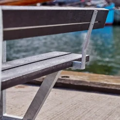 PLUS Ryglæn til bord/bænkesæt 177 cm RePlast Sort