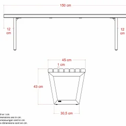 PLUS Siesta Living bænk/bord 150 cm