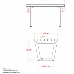 PLUS Siesta Living skammel/bord 75 cm