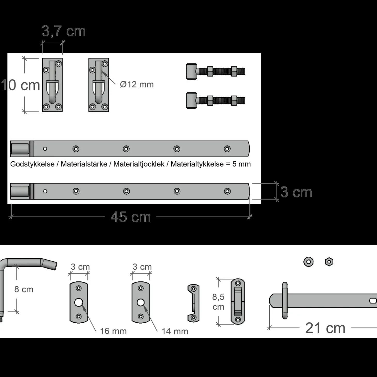 Plus Skagen Lux enkeltlåge 100x80 cm hvid