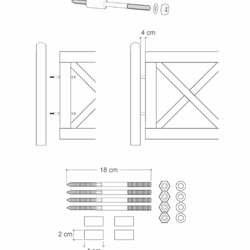 Plus Slot hegn 180x75 cm trykimprægneret